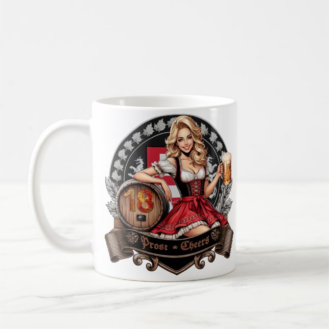 18th birthday - Blondes Dirndl says Prost Cheers Coffee Mug (Left)