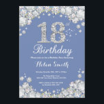 18th Birthday Blue and Silver Diamond Invitation<br><div class="desc">18th Birthday Invitation. Blue and Silver Rhinestone Diamond. Elegant Birthday Bash invite. Adult Birthday. Women Birthday. Men Birthday. For further customisation,  please click the "Customise it" button and use our design tool to modify this template.</div>