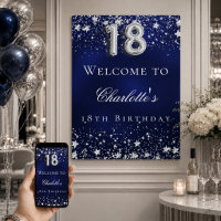 18th birthday blue silver stars welcome party