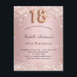 18th birthday blush pink rose magnet invitation<br><div class="desc">A magnet invitation for an elegant 18th birthday party. A blush pink gradient background. Decorated with faux glitter dust. Personalise and add a name and party details. The name is written with a hand lettered style script. Number 18 is written with rose gold coloured balloon style font. Both an invitation...</div>