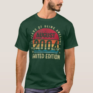 18th birthday born 2004 August limited edition 18 T-Shirt