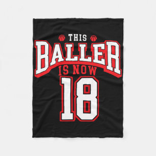 18th Birthday Bysketbyll Lover 18 Years Old Bday Fleece Blanket