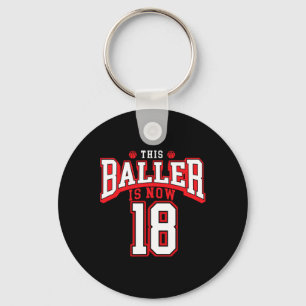 18th Birthday Bysketbyll Lover 18 Years Old Bday  Key Ring