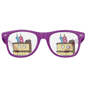 18th Birthday Cake with Candles Retro Sunglasses