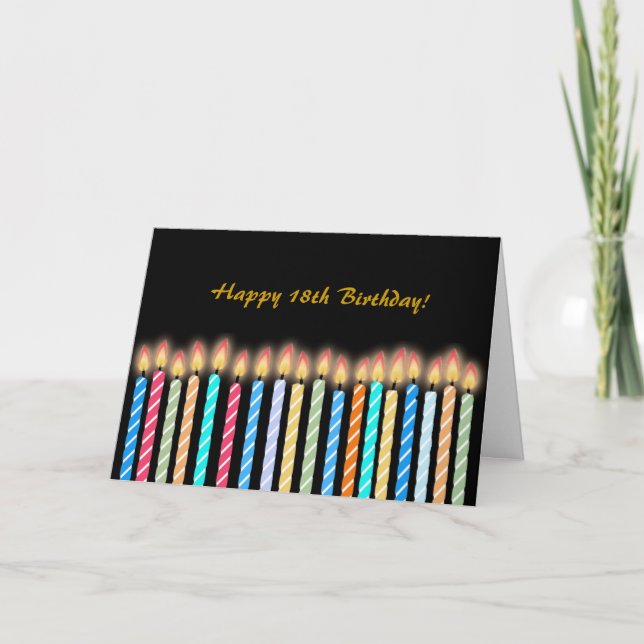 18th Birthday Candles Card Customise (Front)