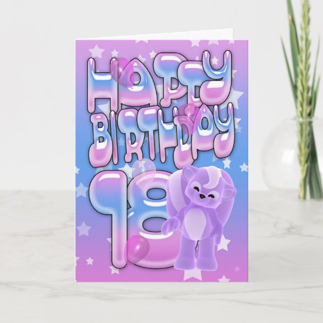 18th Birthday Card cute with little skunk (Front)