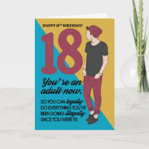 18th Birthday Card, Fun And Trendy, Humor Card