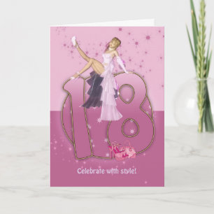 18th Birthday Card Pink