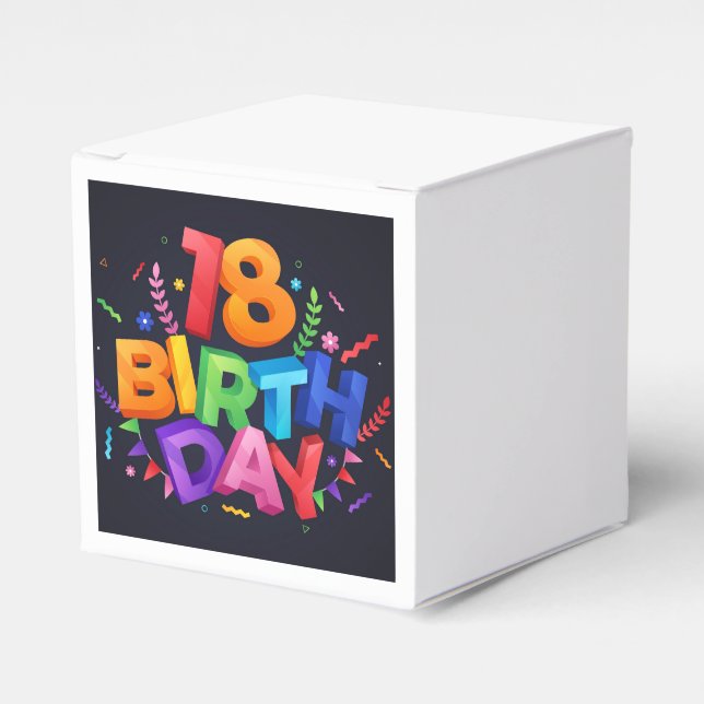 18th Birthday Celebration Favour Box (Front Side)