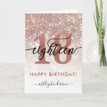 18th Birthday Chic Glitter Ombre Card<br><div class="desc">Modern chic girly birthday card for 18th birthday. Design featuring champagne sparkly glitter texture,  rose gold 18 and calligraphy script eighteen. Personalize with a name and your message.</div>