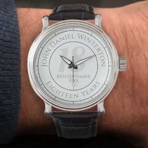 18th Birthday Commemoration with Name, Age, & Date Watch