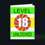18th Birthday Computer Gamer Card<br><div class="desc">18th birthday card for a video gamer. Any computer gamer will love this card. With the slogan Level 18 Unlocked,  this is sure to get a big grin from anyone who loves playing computer games.</div>