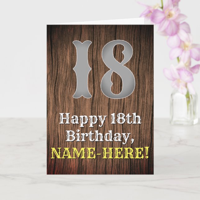 18th Birthday: Country Western Inspired Look, Name Card (Orchid)