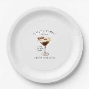 18th Birthday Custom Paper Plate Espresso Martini