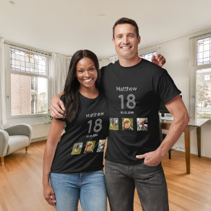 18th birthday custom photo monogram boy T-Shirt