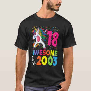 18th Birthday Dabbing Unicorn Party 18 Years Old T-Shirt