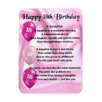 18th Birthday Daughter Poem Magnet