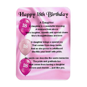 18th Birthday Daughter Poem Magnet