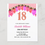 18th Birthday Floral Rose Gold Invitation Flyer<br><div class="desc">Mark your 18th birthday with the ultimate in elegance and sophistication with our Floral Rose Gold Invitation. This stunning invitation features an exquisite floral design in a beautiful shade of rose gold, with delicate petals and leaves that shimmer and shine in the light. This invitation is the perfect way to...</div>