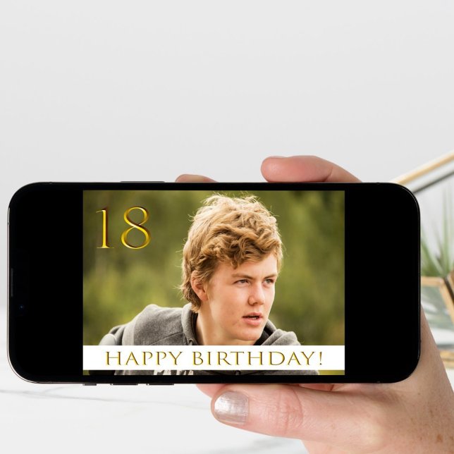 18th birthday for a boy with your portrait photo card (Creator Uploaded)