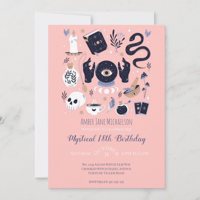 18th Birthday Fortune Teller Mystic Invitation (Front)