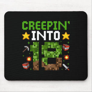 18th Birthday Gamer Pixel Creepin’ Into 18 Video G Mouse Pad