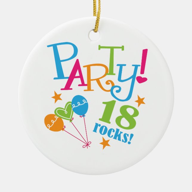 18th Birthday Gift Ideas Ceramic Tree Decoration (Front)