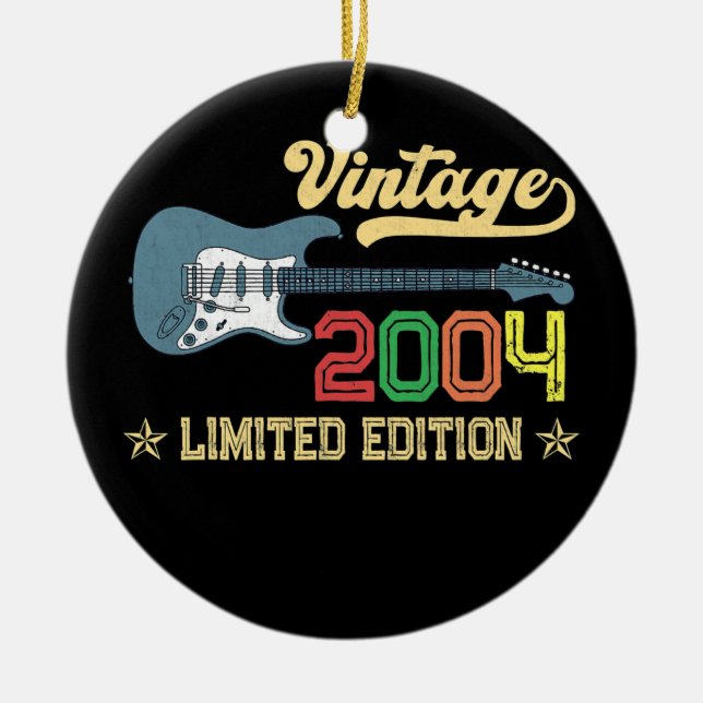 18th Birthday Gifts For Men Women Guitar Lover Ceramic Ornament (Front)