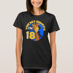 18th Birthday Giraffe Zoo Eighteenth B Day Party T-Shirt