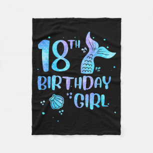 18th Birthday Girl Mermaid 18th Toddlers Back to Fleece Blanket