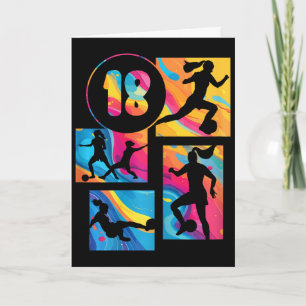 18th Birthday Girl Soccer Player Football 18 Years Card