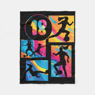18th Birthday Girl Soccer Player Football 18 Years Fleece Blanket