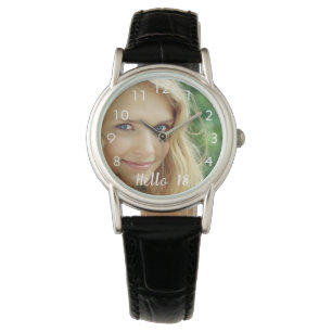 18th birthday hello 18 girl photo watch