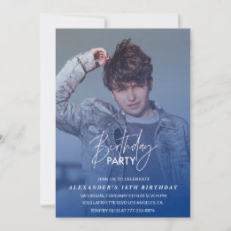 18th birthday invitation Birthday party Photo boy