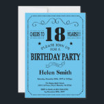 18th Birthday Invitation Black and Blue<br><div class="desc">18th Birthday Invitation Black and Blue Typography. Black and Blue Background. Adult Birthday. Male Men or Women Birthday. Kids Boy or Girl Lady Teen Teenage Bday Invite. 13th 15th 16th 18th 20th 21st 30th 40th 50th 60th 70th 80th 90th 100th. Any Age. For further customisation, please click the "Customise it"...</div>