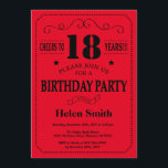 18th Birthday Invitation Black and Red<br><div class="desc">18th Birthday Invitation Black and Red Typography. Black and Red Background. Adult Birthday. Male Men or Women Birthday. Kids Boy or Girl Lady Teen Teenage Bday Invite. 13th 15th 16th 18th 20th 21st 30th 40th 50th 60th 70th 80th 90th 100th. Any Age. For further customisation, please click the "Customise it"...</div>