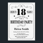 18th Birthday Invitation Black and White<br><div class="desc">18th Birthday Invitation Black and White Typography. Black and White Background. Adult Birthday. Male Men or Women Birthday. Kids Boy or Girl Lady Teen Teenage Bday Invite. 13th 15th 16th 18th 20th 21st 30th 40th 50th 60th 70th 80th 90th 100th. Any Age. For further customisation, please click the "Customise it"...</div>