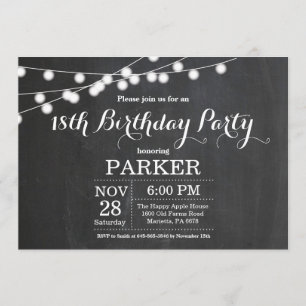 18th Birthday Invitation Chalkboard