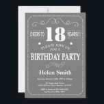 18th Birthday Invitation Grey and White<br><div class="desc">18th Birthday Invitation Grey and White Typography. Grey and White Background. Adult Birthday. Male Men or Women Birthday. Kids Boy or Girl Lady Teen Teenage Bday Invite. 13th 15th 16th 18th 20th 21st 30th 40th 50th 60th 70th 80th 90th 100th. Any Age. For further customisation, please click the "Customise it"...</div>