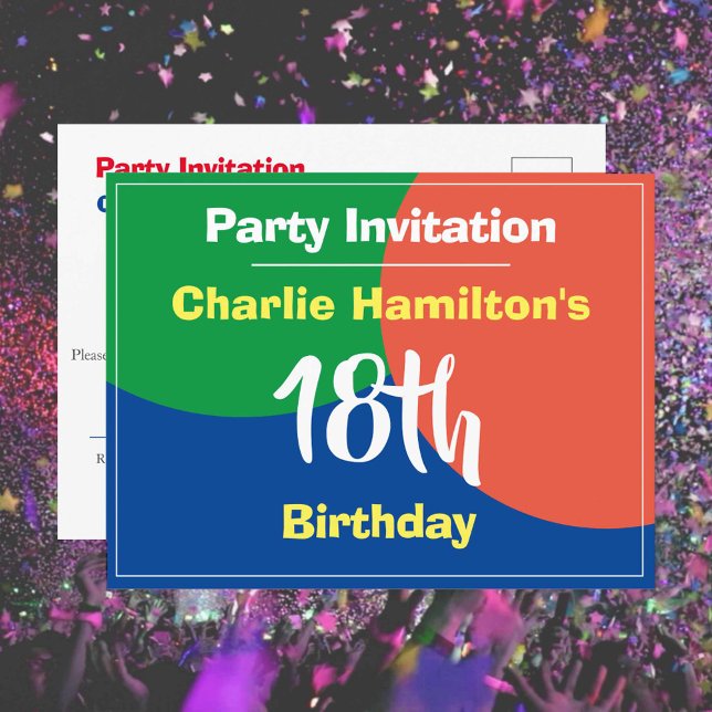18th Birthday Invitation Postcard (Creator Uploaded)