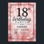 18th Birthday Invitation Red Glitter<br><div class="desc">18th Birthday Invitation with Red String Lights with Red Glitter Background. Red Birthday. Adult Birthday. Men or Women Bday Invite. 13th 15th 16th 18th 20th 21st 30th 40th 50th 60th 70th 80th 90th 100th, Any age. For further customisation, please click the "Customise it" button and use our design tool to...</div>