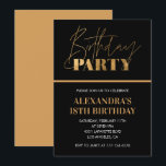 18th birthday invitations Birthday party Black<br><div class="desc">18th birthday invitations Birthday party Black Gold  elegant modern</div>
