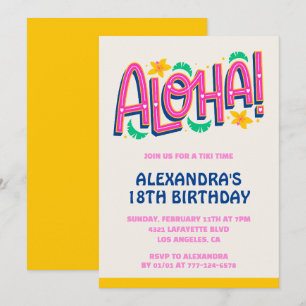 18th birthday invitations Tropical Aloha Hawaii