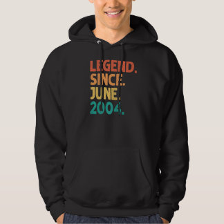 18th Birthday Legend Since June 2004 18 Years Old  Hoodie