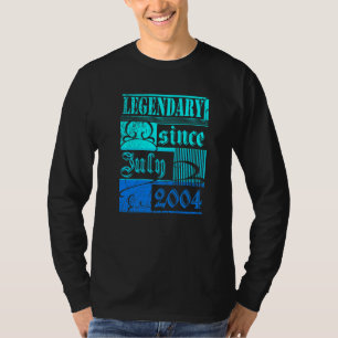 18th Birthday Legendary Since July 2004 Vintage Re T-Shirt