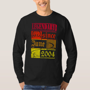 18th Birthday Legendary Since June 2004 Vintage Re T-Shirt