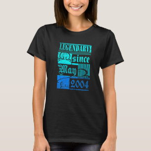 18th Birthday Legendary Since May 2004 Vintage Ret T-Shirt