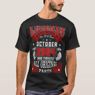 18th Birthday Legends Born In October 2004 18 Year T-Shirt