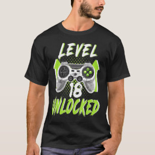 18th Birthday Level 18 Unlockd Video Games Gaming T-Shirt