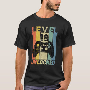 18Th Birthday Level 18 Unlocked Video Game Gamer B T-Shirt